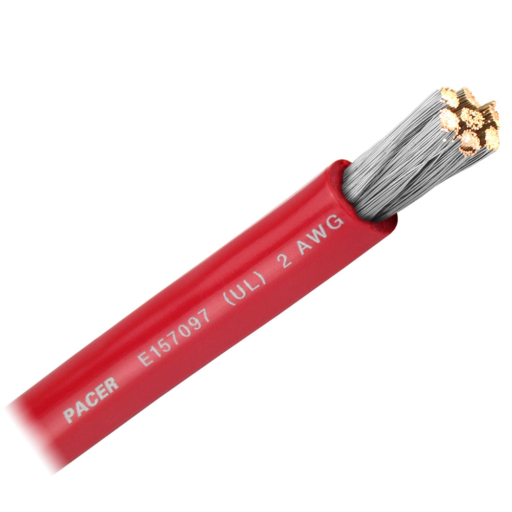 Tri-Water Marine | Pacer Red 2 AWG Battery Cable - Sold By The Foot [WUL2RD-FT]