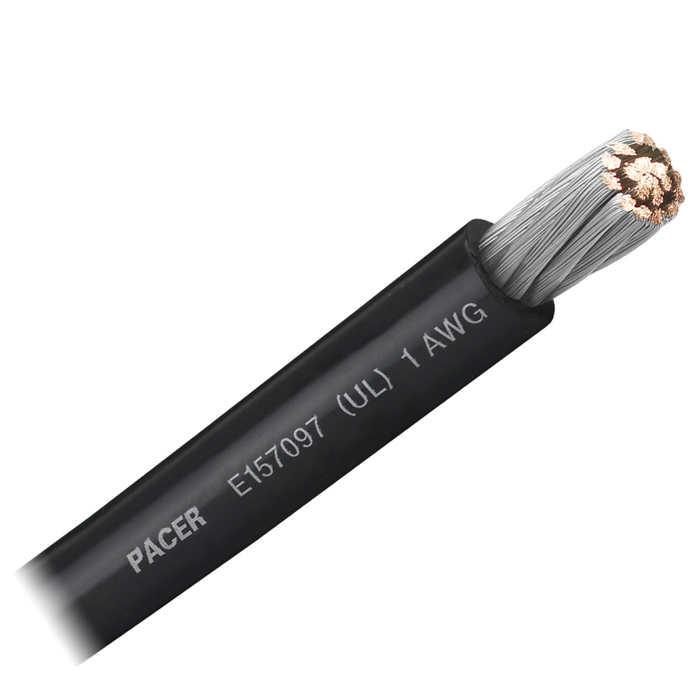 Tri-Water Marine | Pacer Black 1 AWG Battery Cable - Sold By The Foot [WUL1BK-FT]