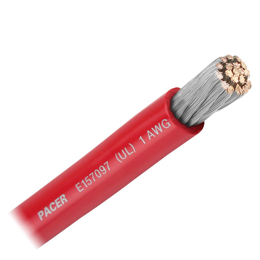 Tri-Water Marine | Pacer Red 1 AWG Battery Cable - Sold By The Foot [WUL1RD-FT]