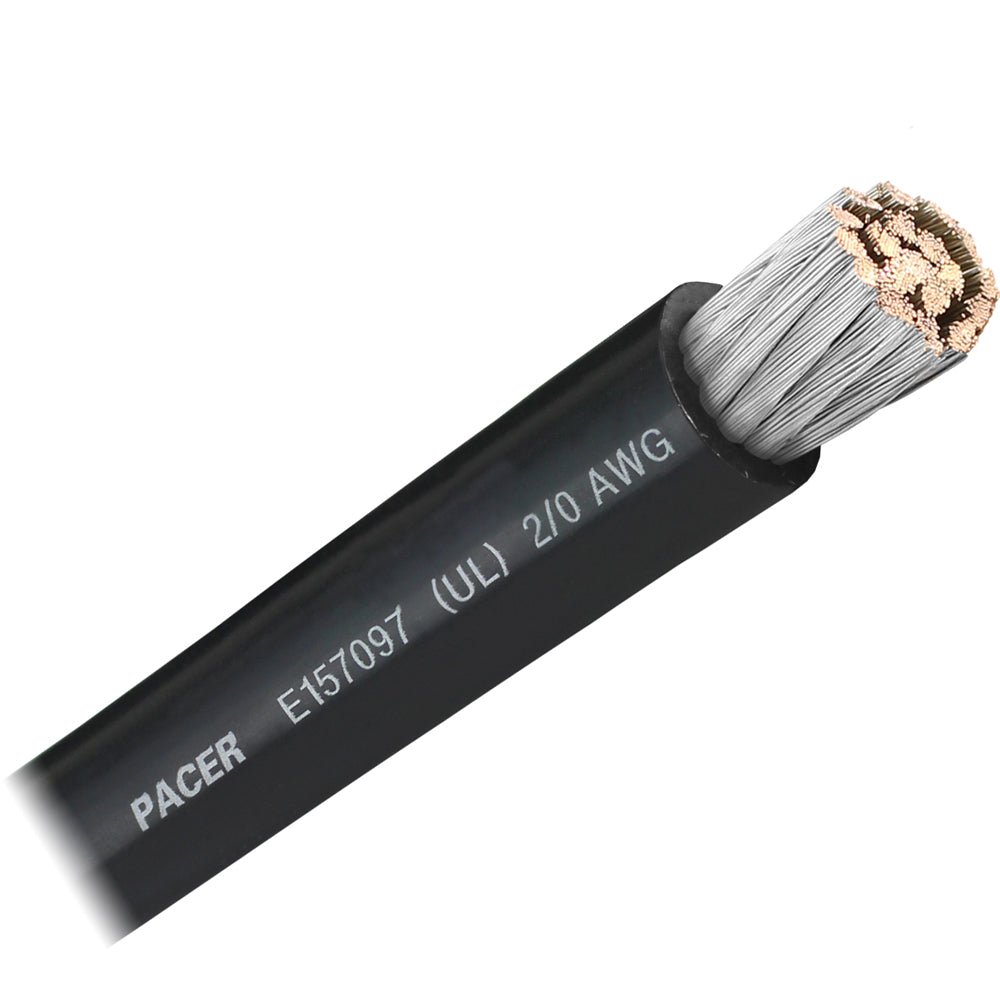 Tri-Water Marine | Pacer Black 2/0 AWG Battery Cable - Sold By The Foot [WUL2/0BK-FT]