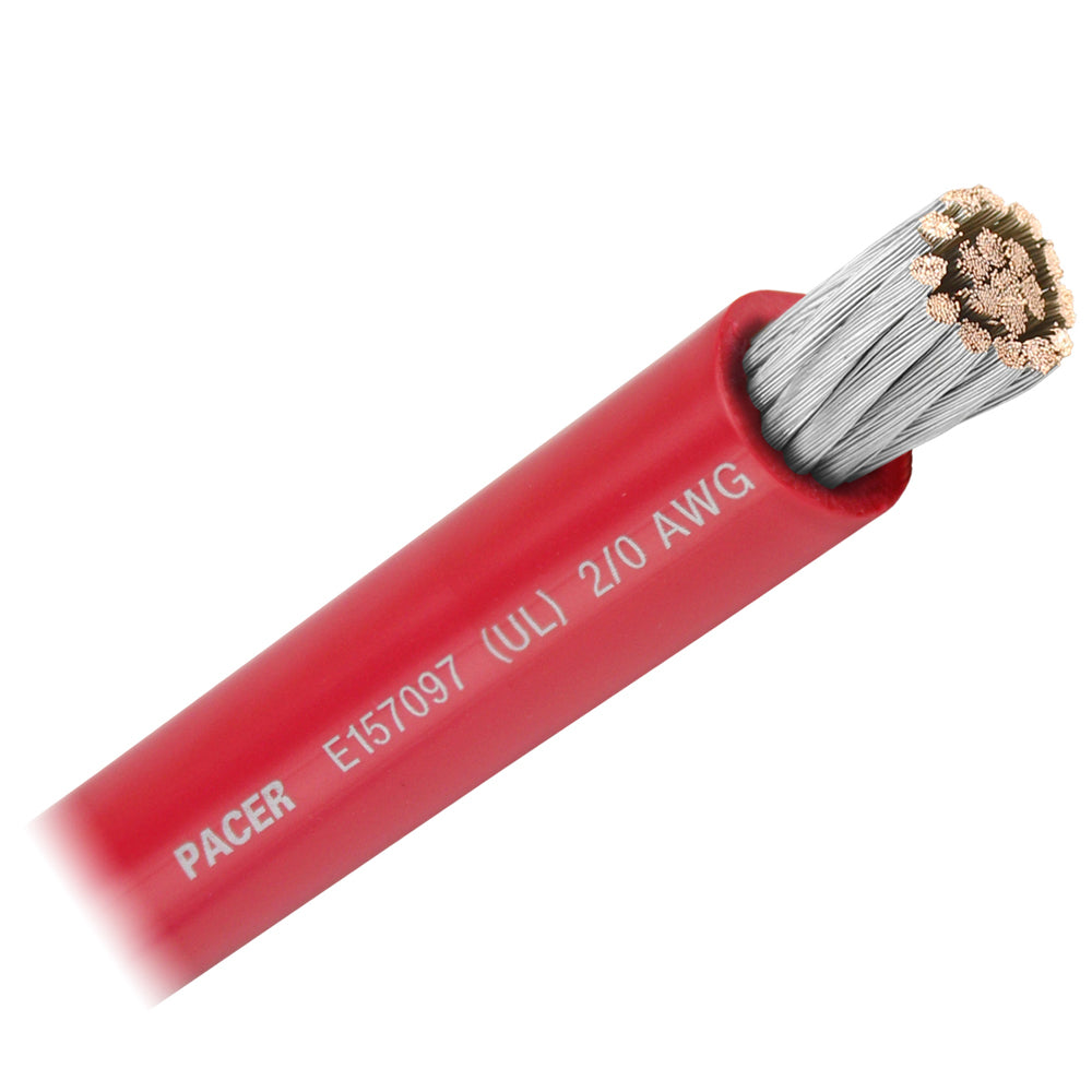 Tri-Water Marine | Pacer Red 2/0 AWG Battery Cable - Sold By The Foot [WUL2/0RD-FT]