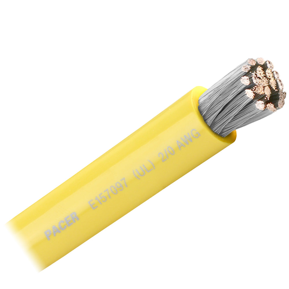 Tri-Water Marine | Pacer Yellow 2/0 AWG Battery Cable - Sold By The Foot [WUL2/0YL-FT]