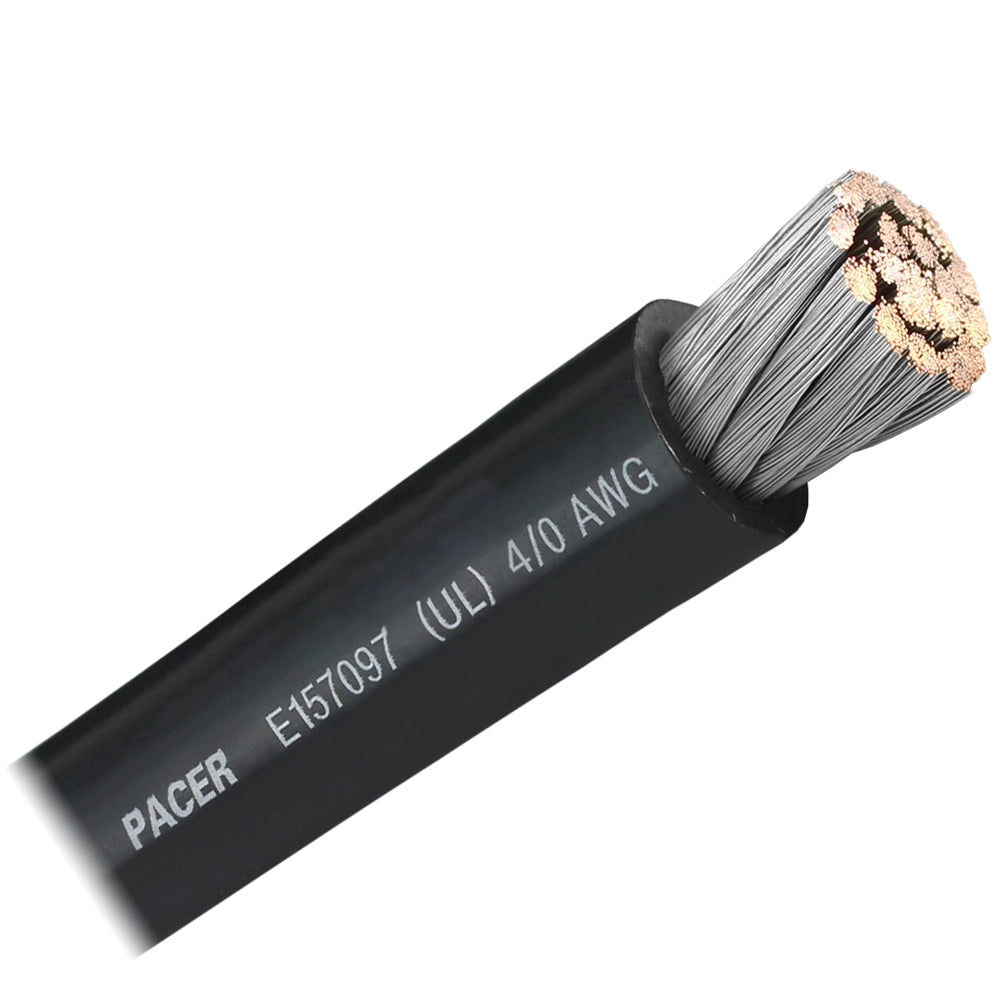 Tri-Water Marine | Pacer Black 4/0 AWG Battery Cable - Sold By The Foot [WUL4/0BK-FT]