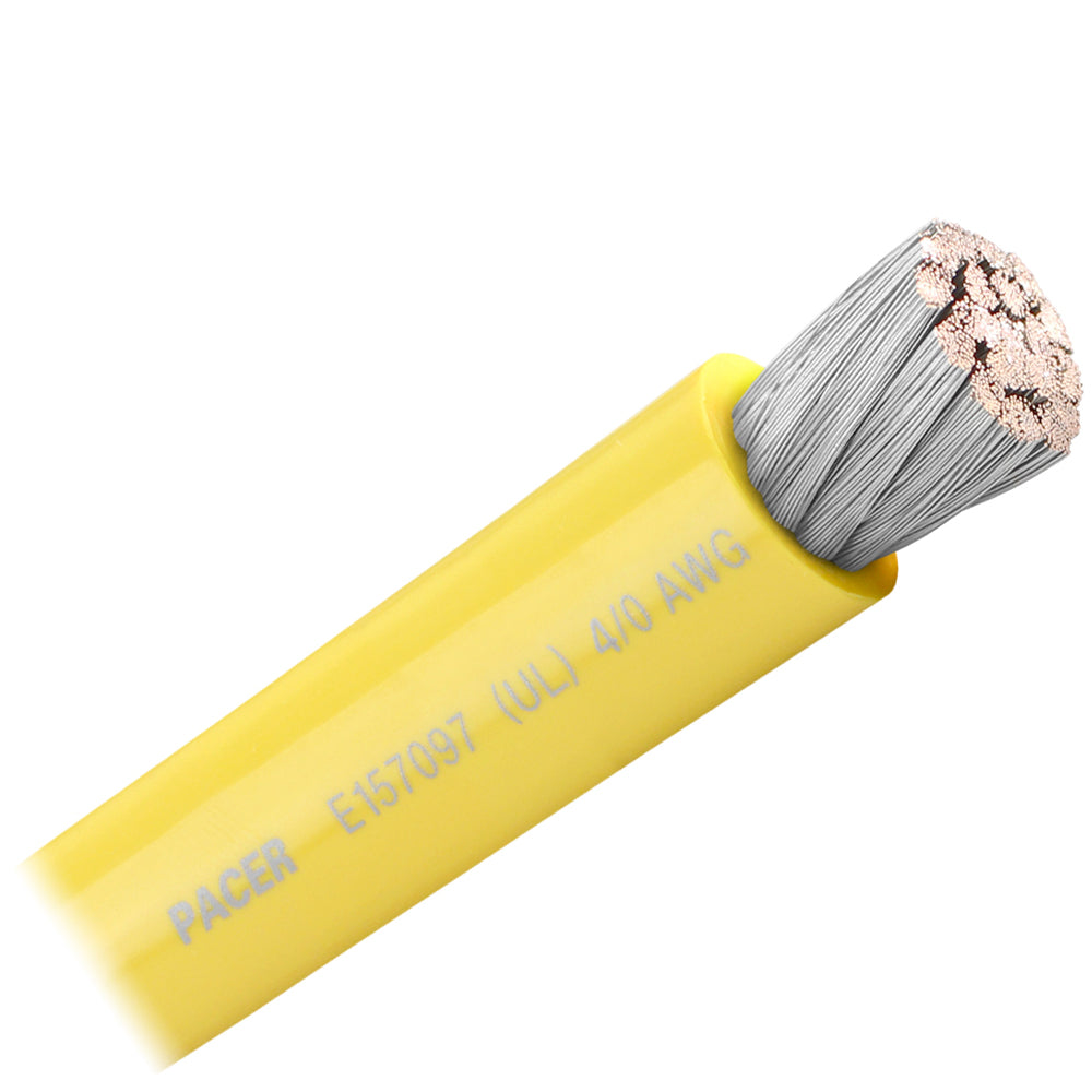 Tri-Water Marine | Pacer Yellow 4/0 AWG Battery Cable - Sold By The Foot [WUL4/0YL-FT]