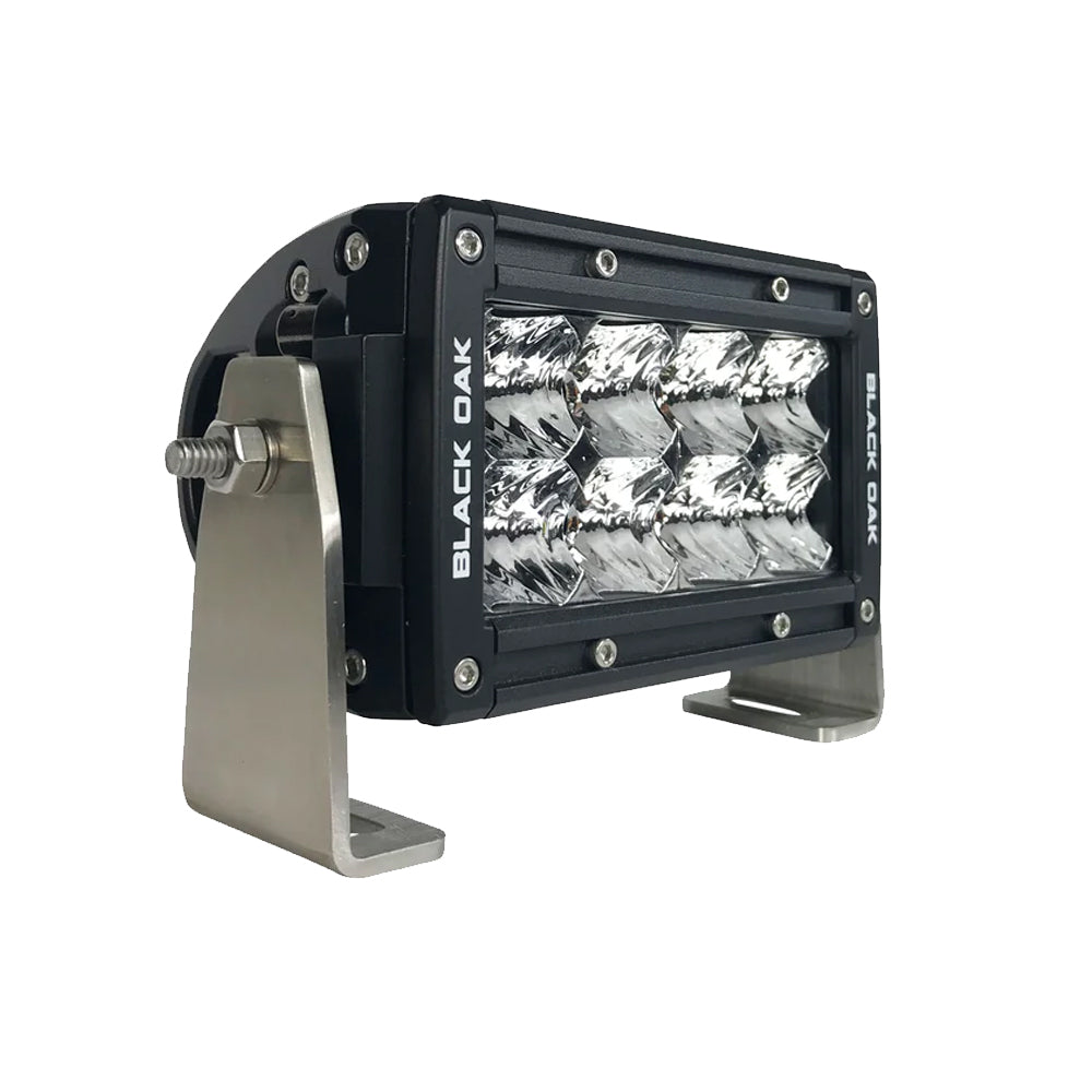 Tri-Water Marine | Black Oak Pro Series Double Row Flood 4" Light Bar - Black [4F-D5OS]