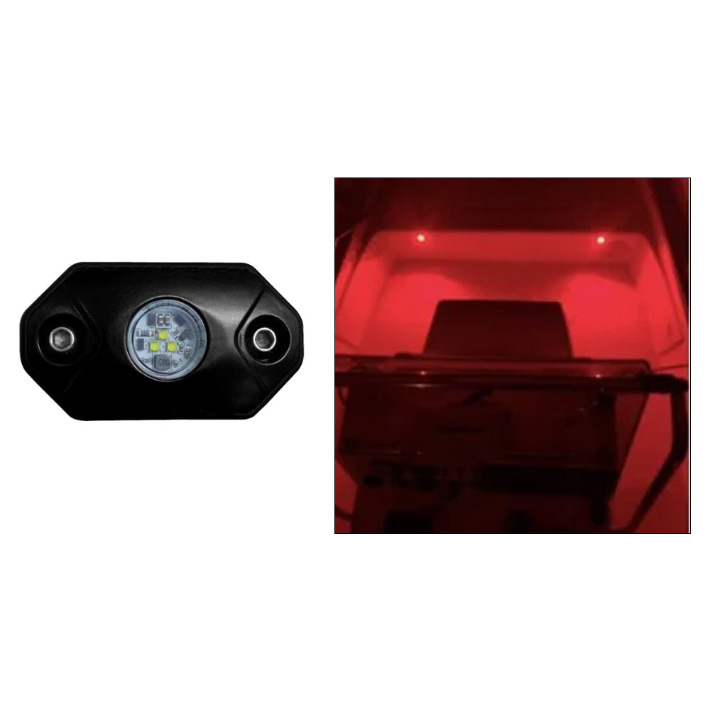 Tri-Water Marine | Black Oak Rock Accent Light - Red - Black Housing [RL-R]