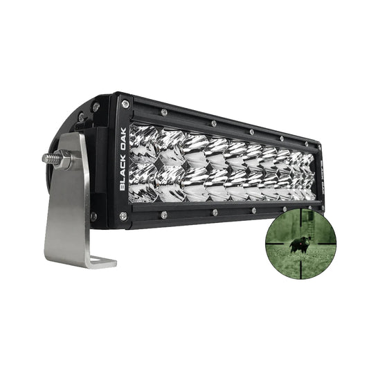 Tri-Water Marine | Black Oak Pro Series Double Row Combo Infrared 10" 940nm Light Bar - Black [10IR-940]