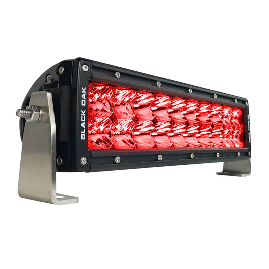 Tri-Water Marine | Black Oak Double Row Combo Red Predator Hunting 10" Light Bar - Black [10R-D3OS]