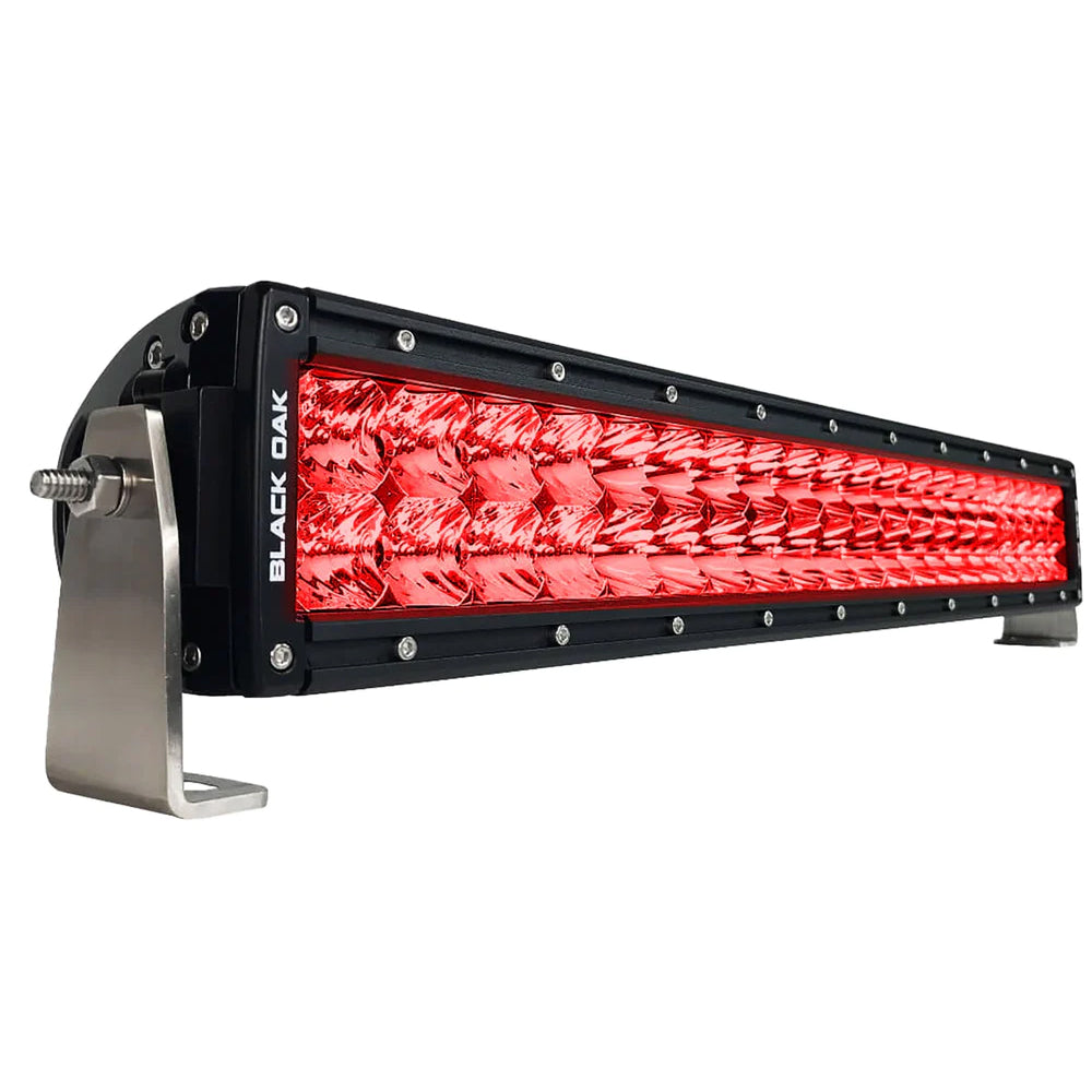 Tri-Water Marine | Black Oak Curved Double Row Combo Red Predator Hunting 20" Light Bar - Black [20CR-D3OS]