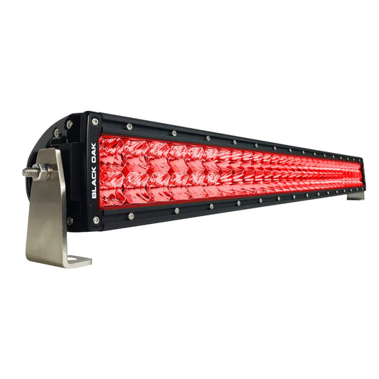 Tri-Water Marine | Black Oak Curved Double Row Combo Red Predator Hunting 30" Light Bar - Black [30CR-D3OS]