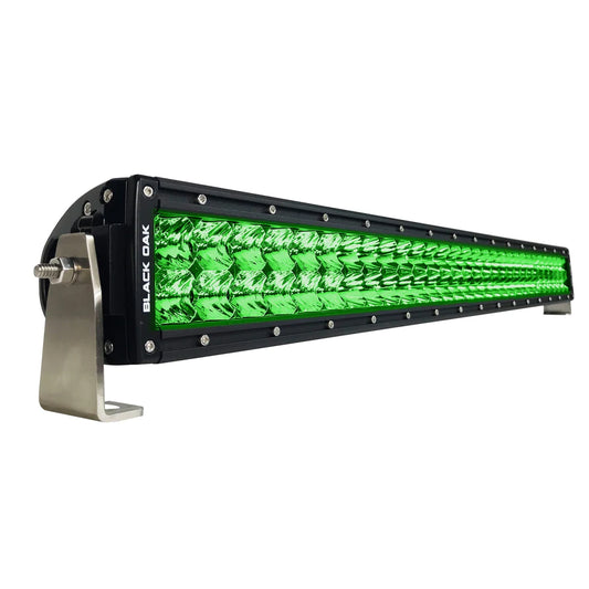 Tri-Water Marine | Black Oak Curved Double Row Combo Green Hog Hunting 30" Light Bar - Black [30CG-D3OS]