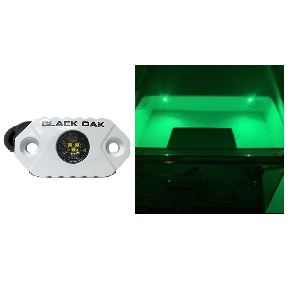 Tri-Water Marine | Black Oak Rock Accent Light - Green - White Housing [MAL-G]