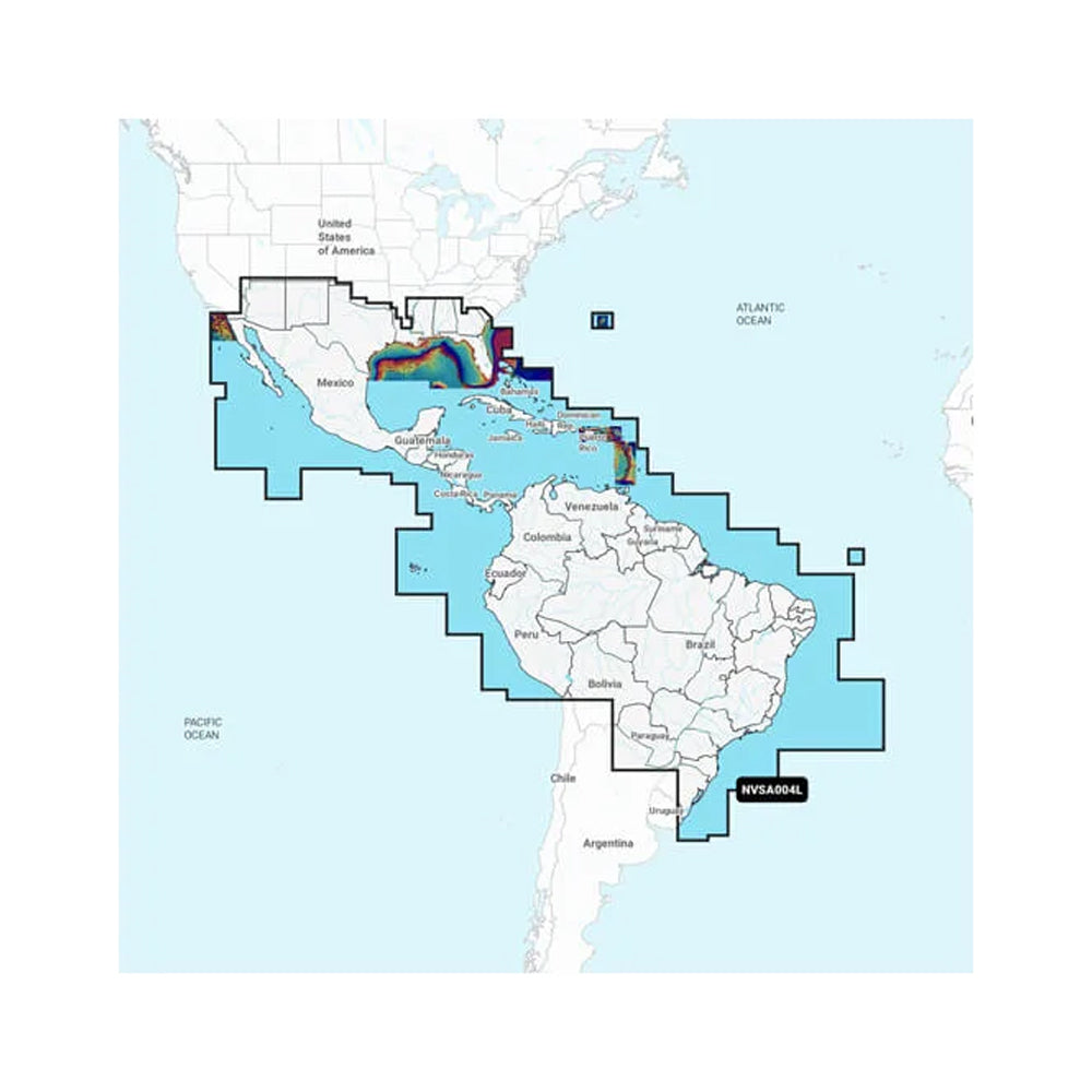 Tri-Water Marine | Garmin Navionics Vision+ NVSA004L -Mexico, the Caribbean to Brazil - Inland Coastal Marine Charts [010-C1285-00]