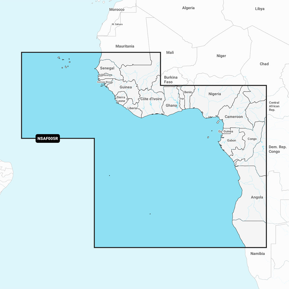 Tri-Water Marine | Garmin Navionics+ NSAF005R - Africa, West - Marine Chart [010-C1226-20]