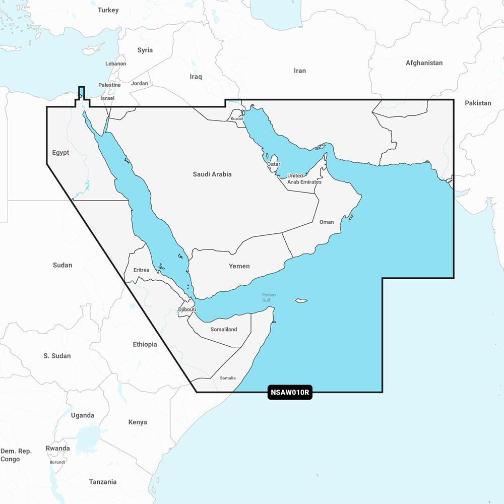 Tri-Water Marine | Garmin Navionics+ NSAW010R - The Gulf Red Sea - Marine Chart [010-C1229-20]