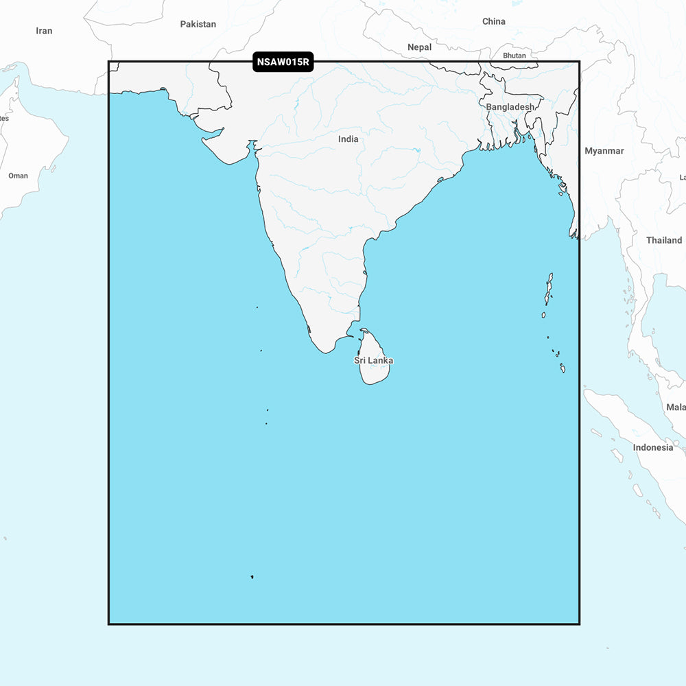 Tri-Water Marine | Garmin Navionics+ NSAW015R - Indian Subcontinent - Marine Chart [010-C1230-20]