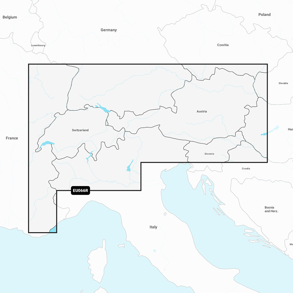 Tri-Water Marine | Garmin Navionics+ NSEU066R - Alpine Lakes Rivers - Marine Chart [010-C1261-20]