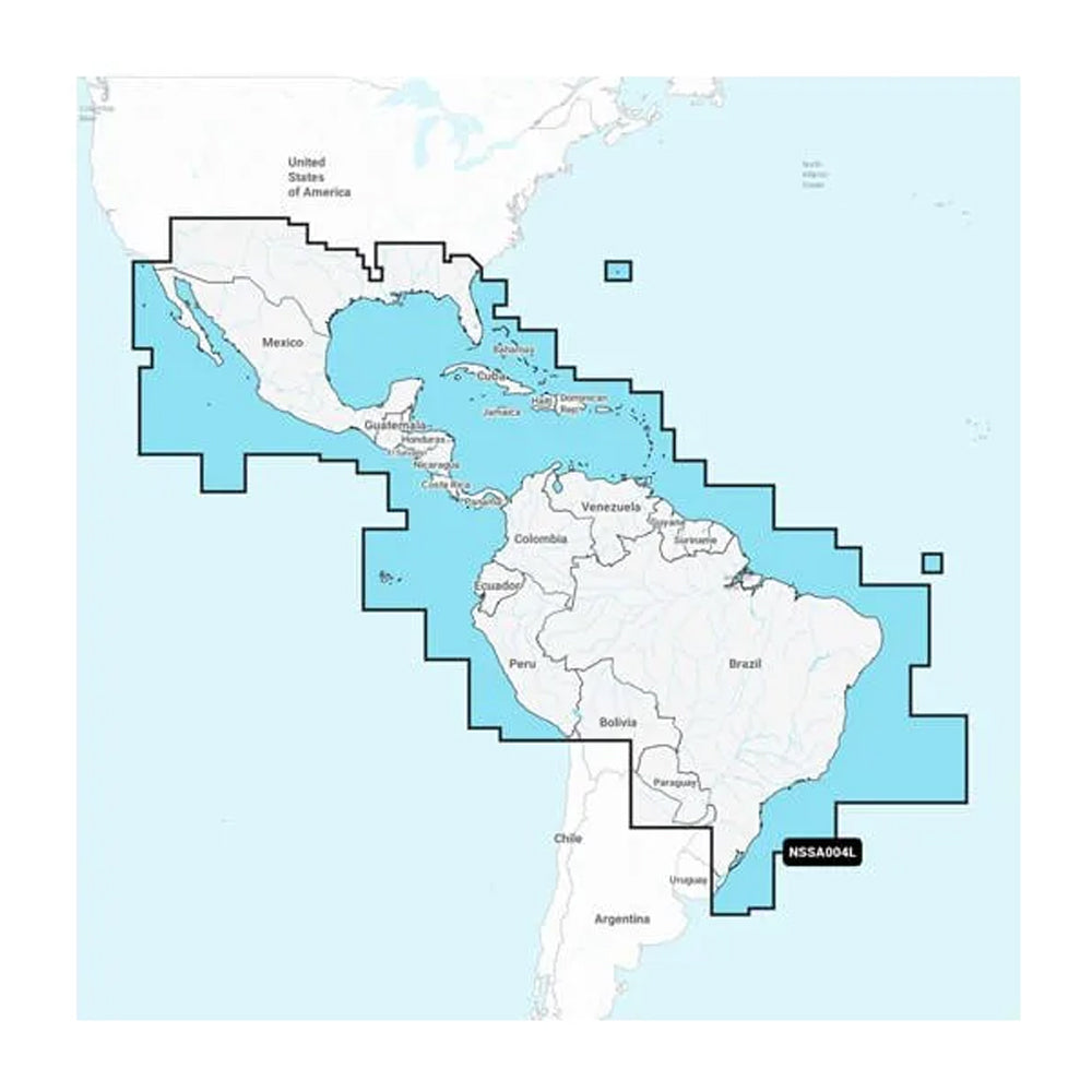 Tri-Water Marine | Garmin Navionics+ NSSA004L - Mexico, the Caribbean to Brazil - Inland Coastal Marine Chart [010-C1285-20]