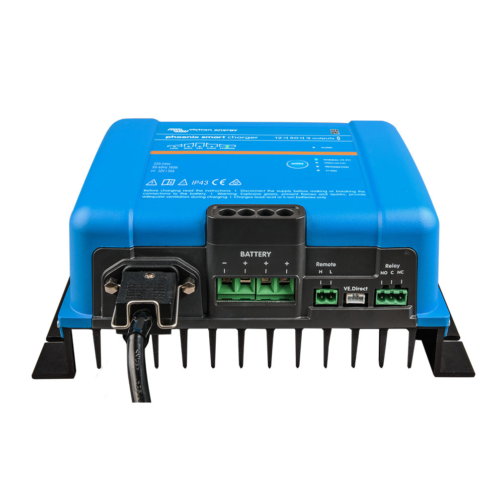 Tri-Water Marine | Victron Phoenix Smart IP43 Charger 12/50 (3) 120-240VAC Requires 5-15P Mains Cord [PSC125053095]