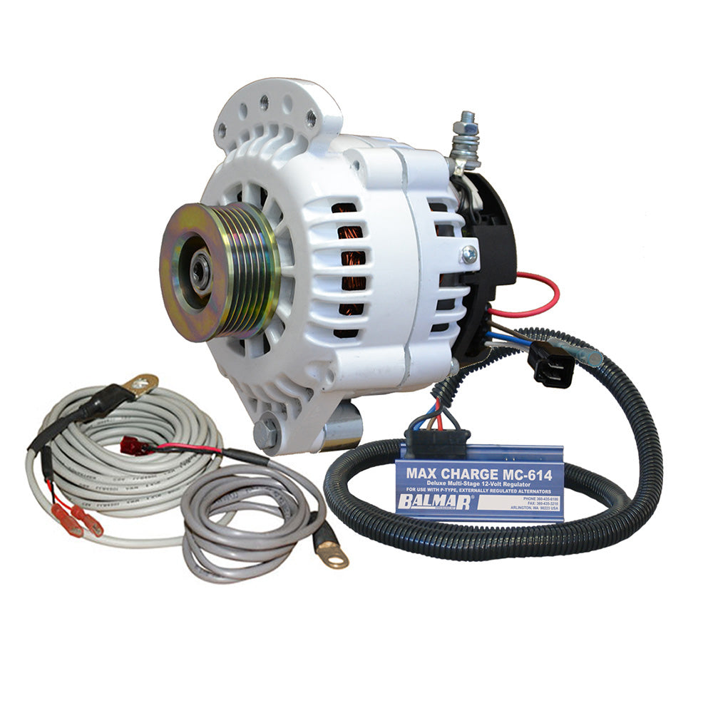 Tri-Water Marine | Balmar Alternator 100 AMP Kit 12V 1-2" Single Foot Spindle Mount K6 Pulley Regulator Temp Sensor [621-VUP-MC-100-K6]