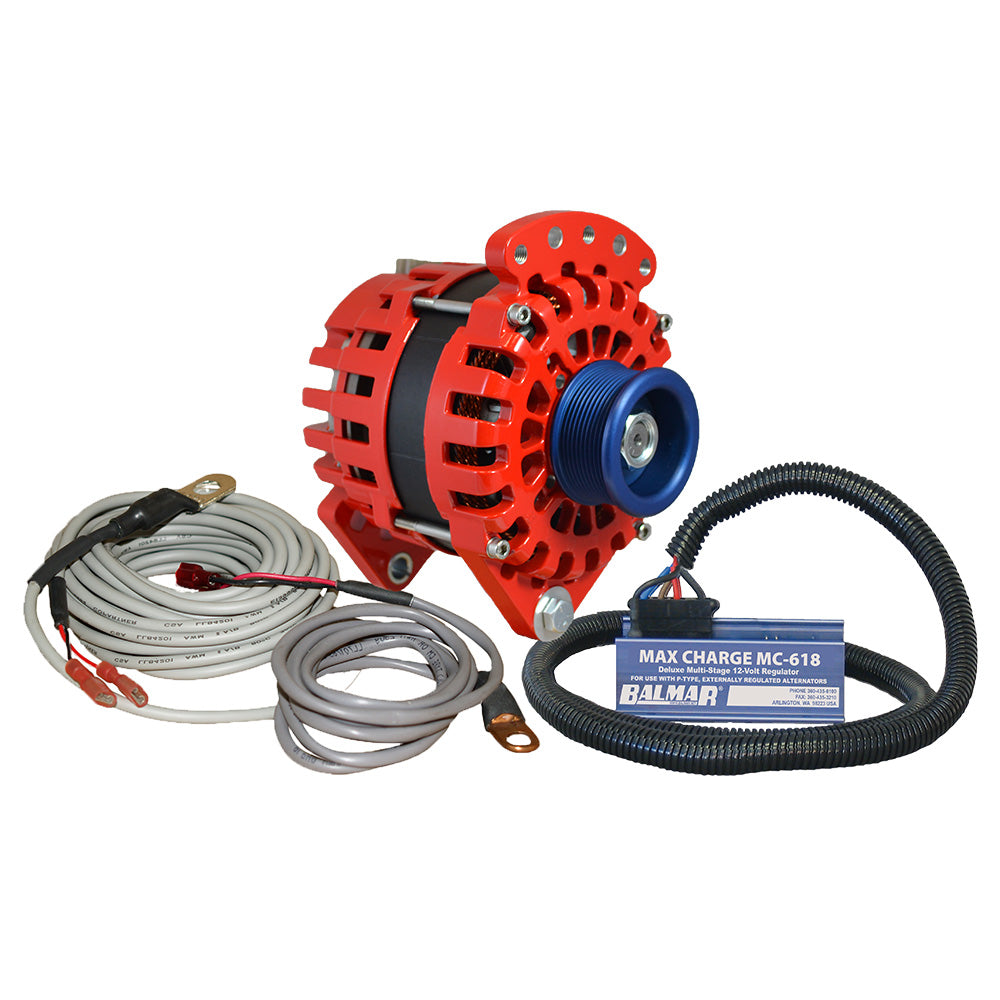 Tri-Water Marine | Balmar Alternator 170 AMP Kit 12V 3.15" Dual Foot Saddle J10 Pulley Regulator Temp Sensor [XT-CR-170-J10-KIT]