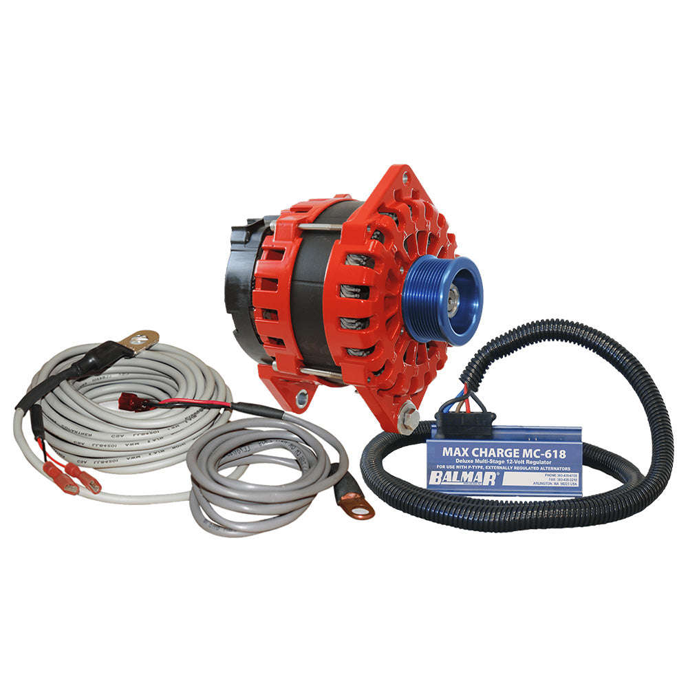 Tri-Water Marine | Balmar Alternator 250 AMP Kit 12V 3.15" Dual Foot Saddle J10 Pulley Regulator Temp Sensor [XT-DF-250-J10-KIT]