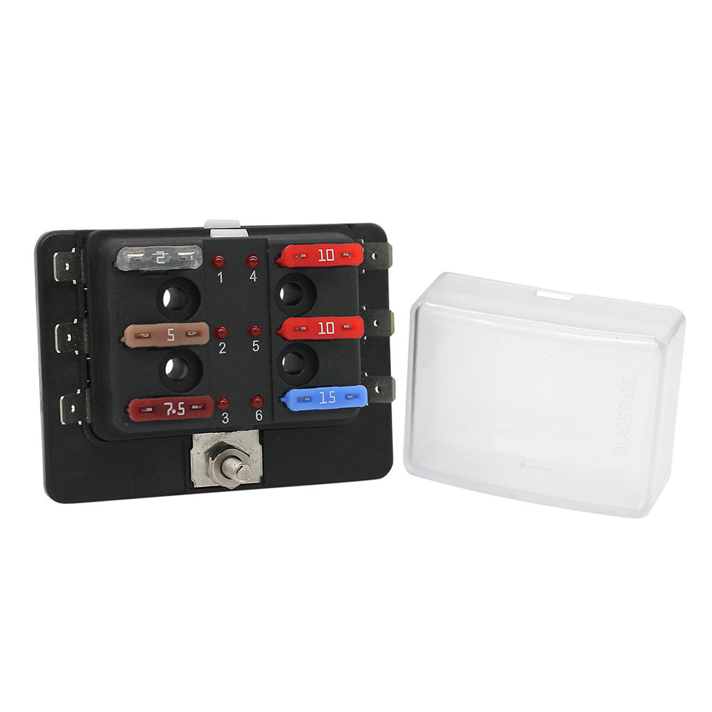 Tri-Water Marine | Cole Hersee Standard 6 ATO Fuse Block w/LED Indicators [880022-BP]