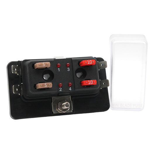 Tri-Water Marine | Cole Hersee Standard 4 MINI Series Fuse Block w/LED Indicators [880024-BP]