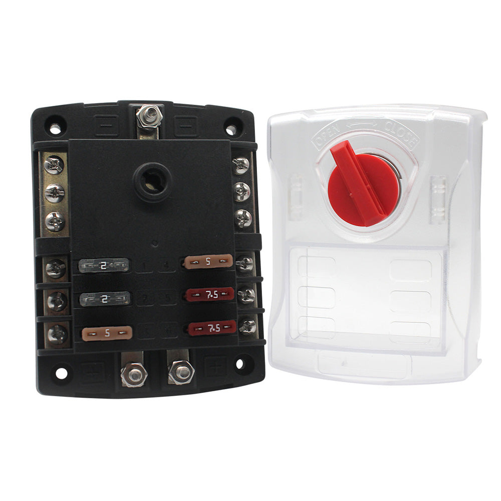 Tri-Water Marine | Cole Hersee 6 ATO Standard Series Fuse Block w/Ground Bus [880027-BP]