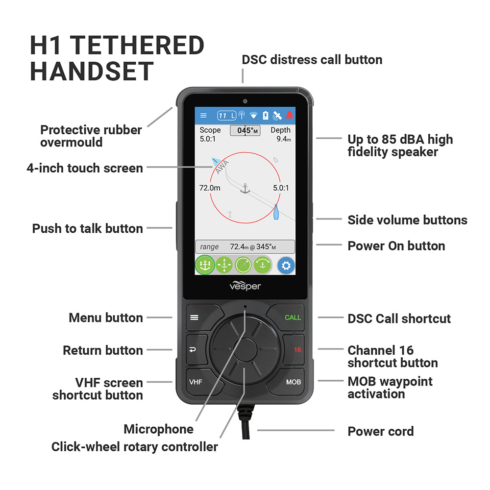 Tri-Water Marine | Vesper Cortex V1 - VHF Radio w/SOTDMA SmartAIS Remote Vessel Monitoring - Works Worldwide [010-02814-20]